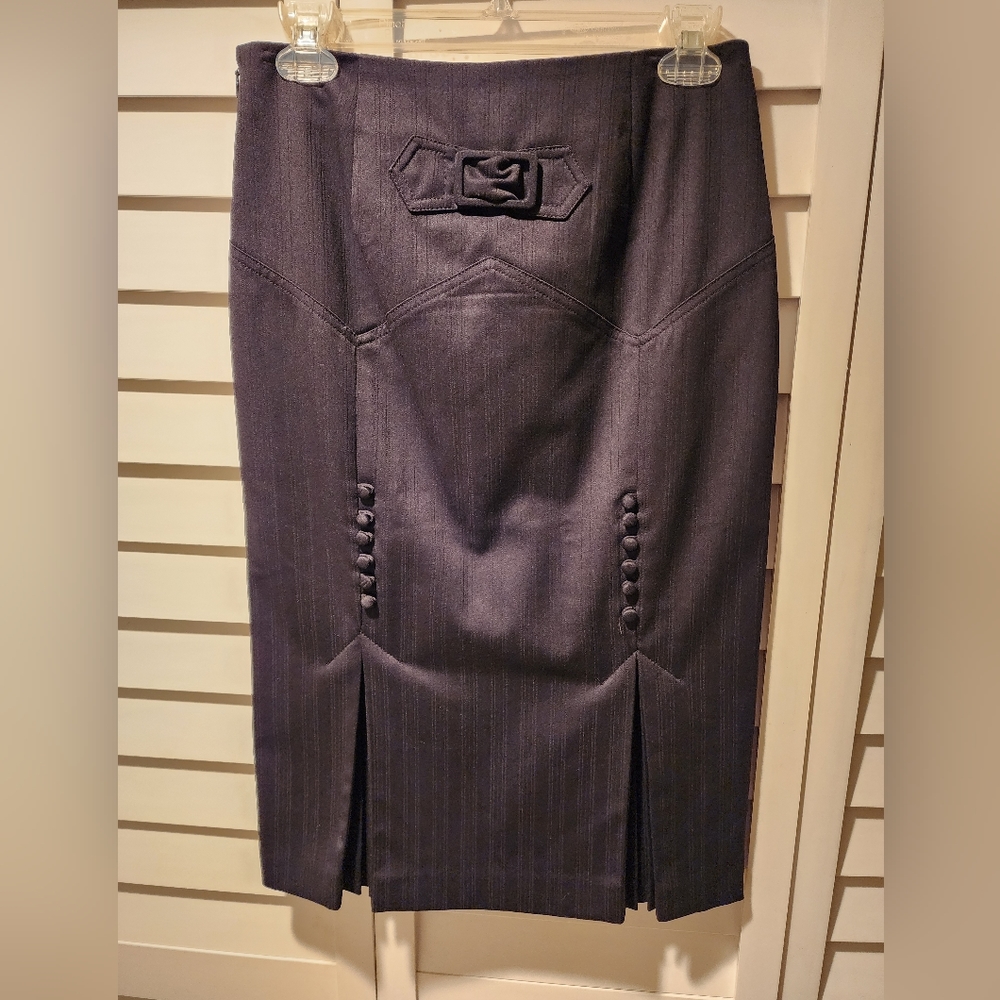 Victoria's Secter Body by Victoria Black Skirt with Buttons Size 2